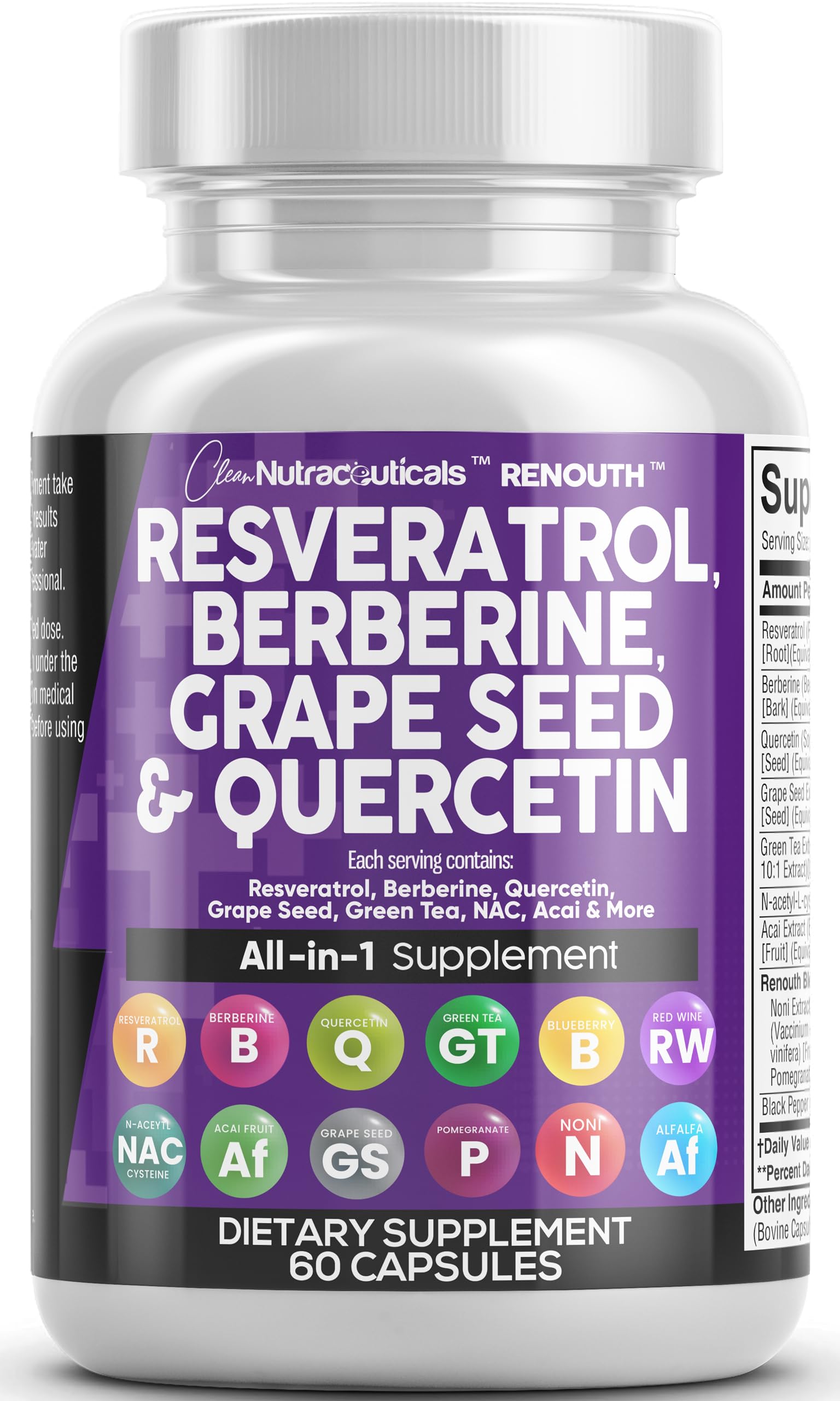 Clean Nutraceuticals empaque frontal mostrando marca y beneficio antioxidante