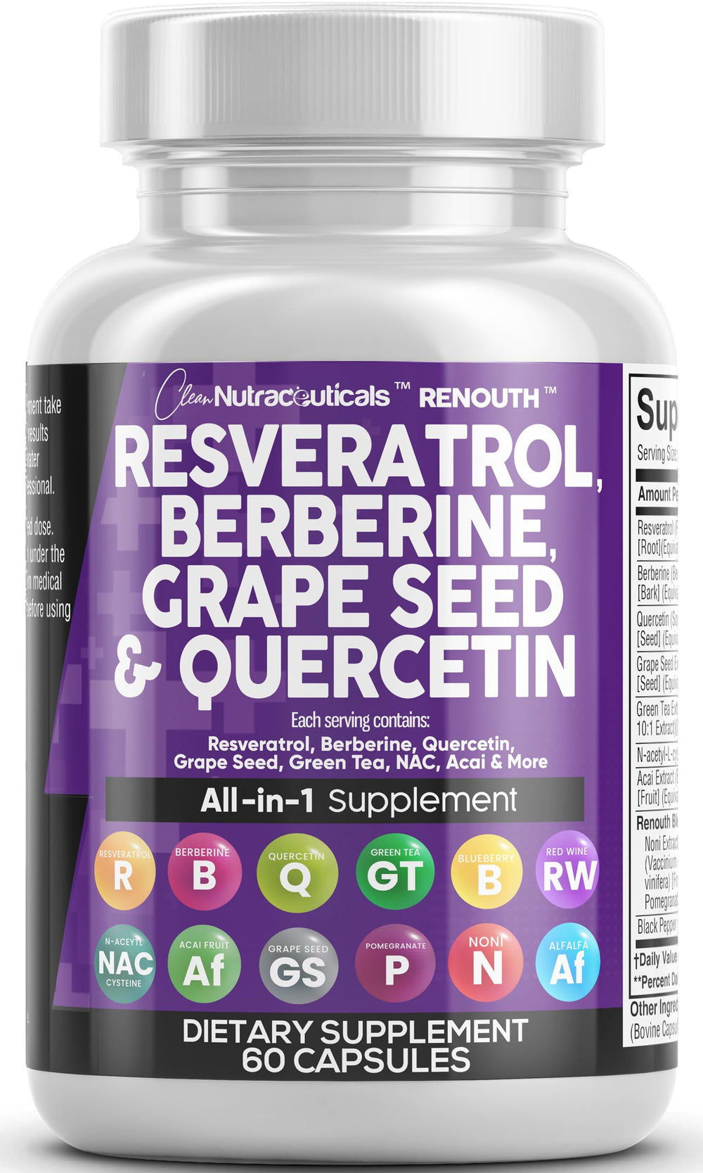 Clean Nutraceuticals empaque frontal mostrando marca y beneficio antioxidante