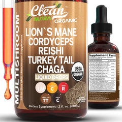 Clean Nutraceuticals envase frontal mostrando mezcla de 11 hongos y practicidad