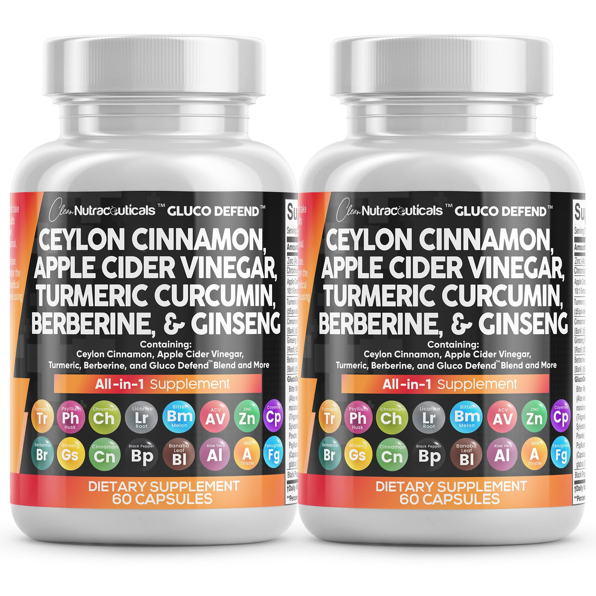 Clean Nutraceuticals frasco frontal mostrando la etiqueta y contenido claro
