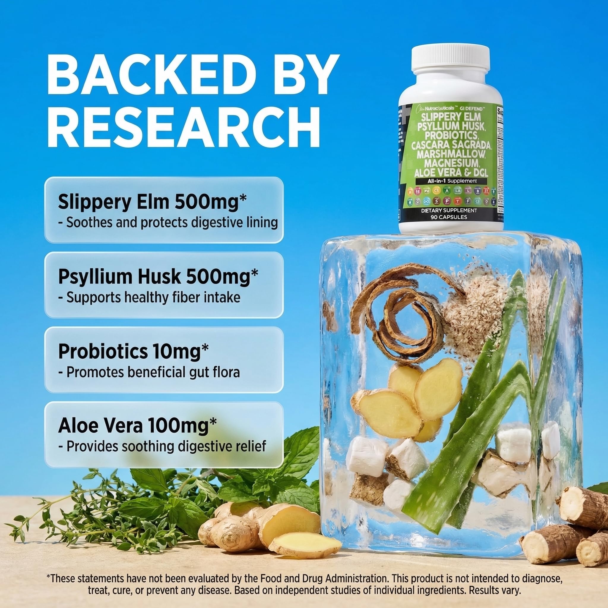 Etiqueta Clean Nutraceuticals enfocada en lista clara de ingredientes activos