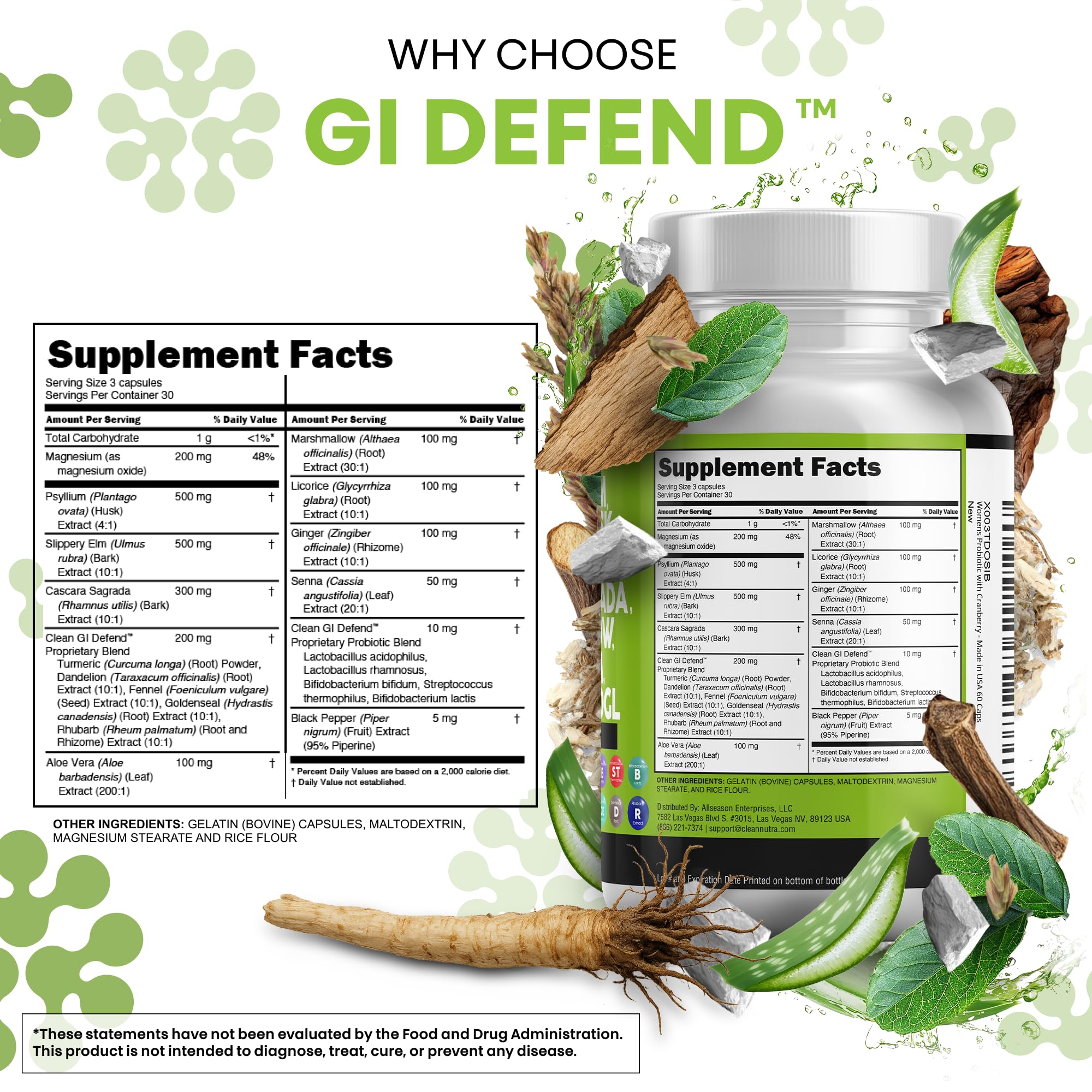 Envase Clean Nutraceuticals junto a un desayuno para uso diario práctico
