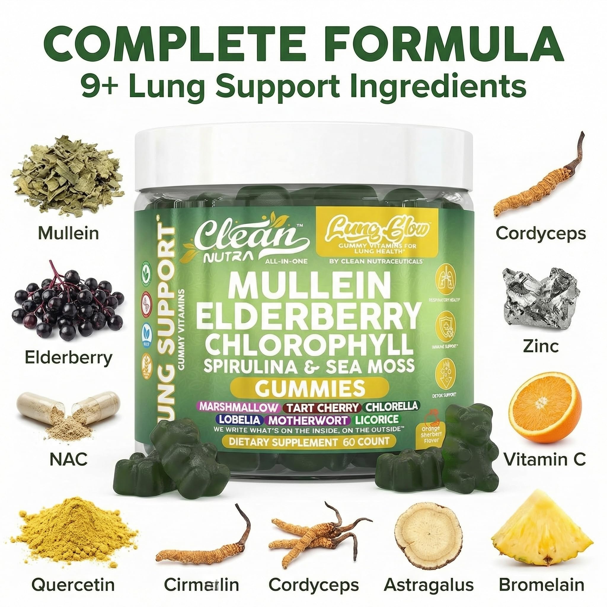 Clean Nutraceuticals gomita en mano para comparar tamaño y dosificación práctica