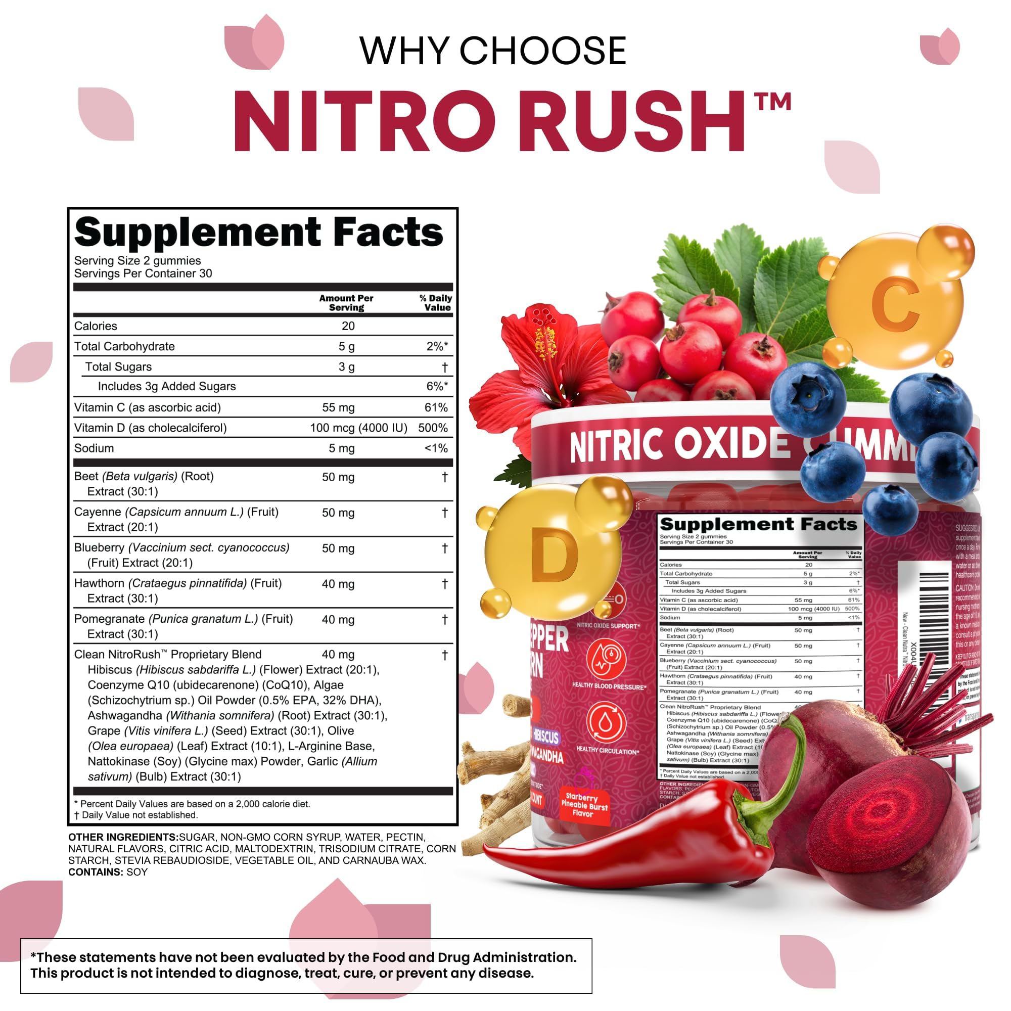 Clean Nutraceuticals gomitas en mano para comparar tamaño y dosis visual