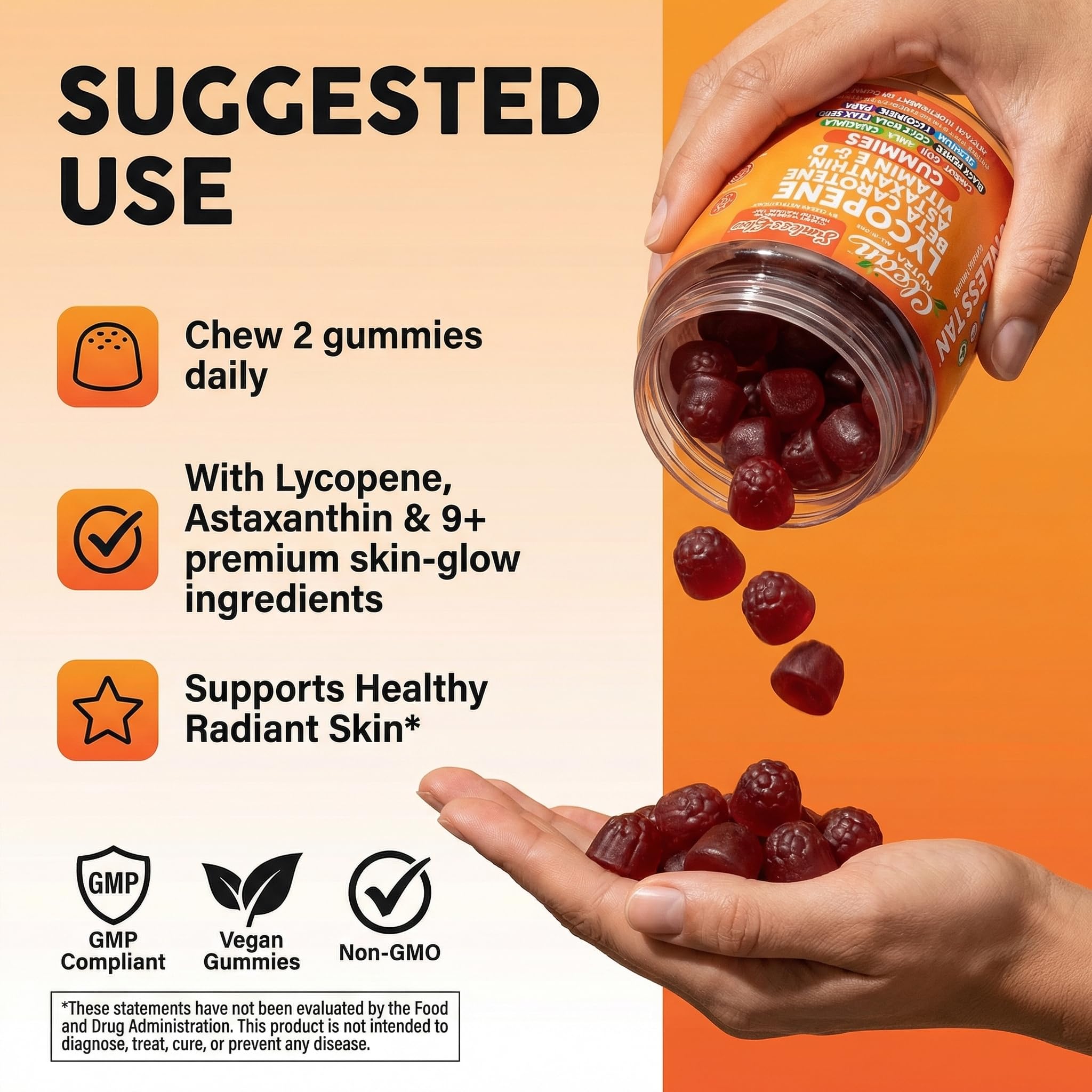 Clean Nutraceuticals gomitas en plato, estilo de vida saludable y apetecible