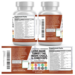 Clean Nutraceuticals variedad de hongos representativos usados en la fórmula, diversidad visible