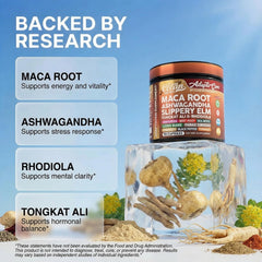 Clean Nutraceuticals ingredientes distribuidos: maca, ashwagandha y sea moss para bienestar