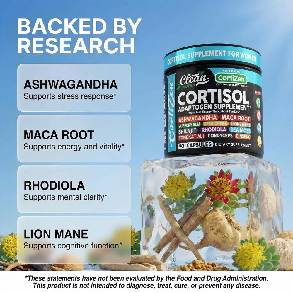 Clean Nutraceuticals ingredientes en mesa mostrando ashwagandha y sea moss