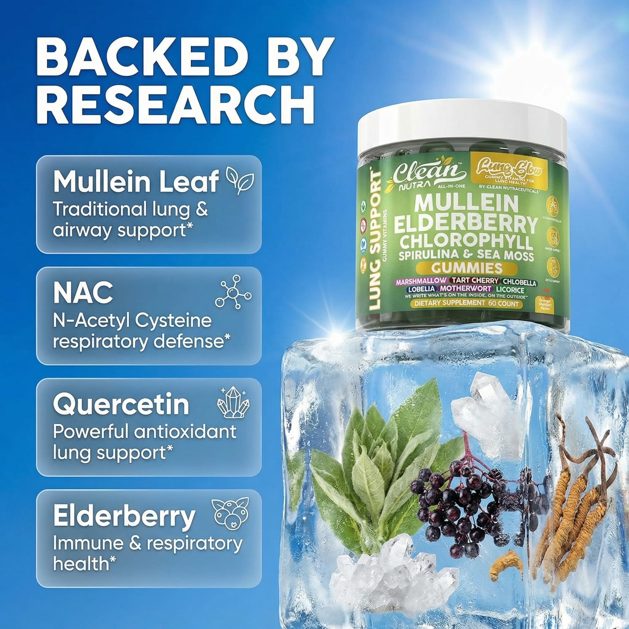 Clean Nutraceuticals disposición de ingredientes orgánicos destacando pureza