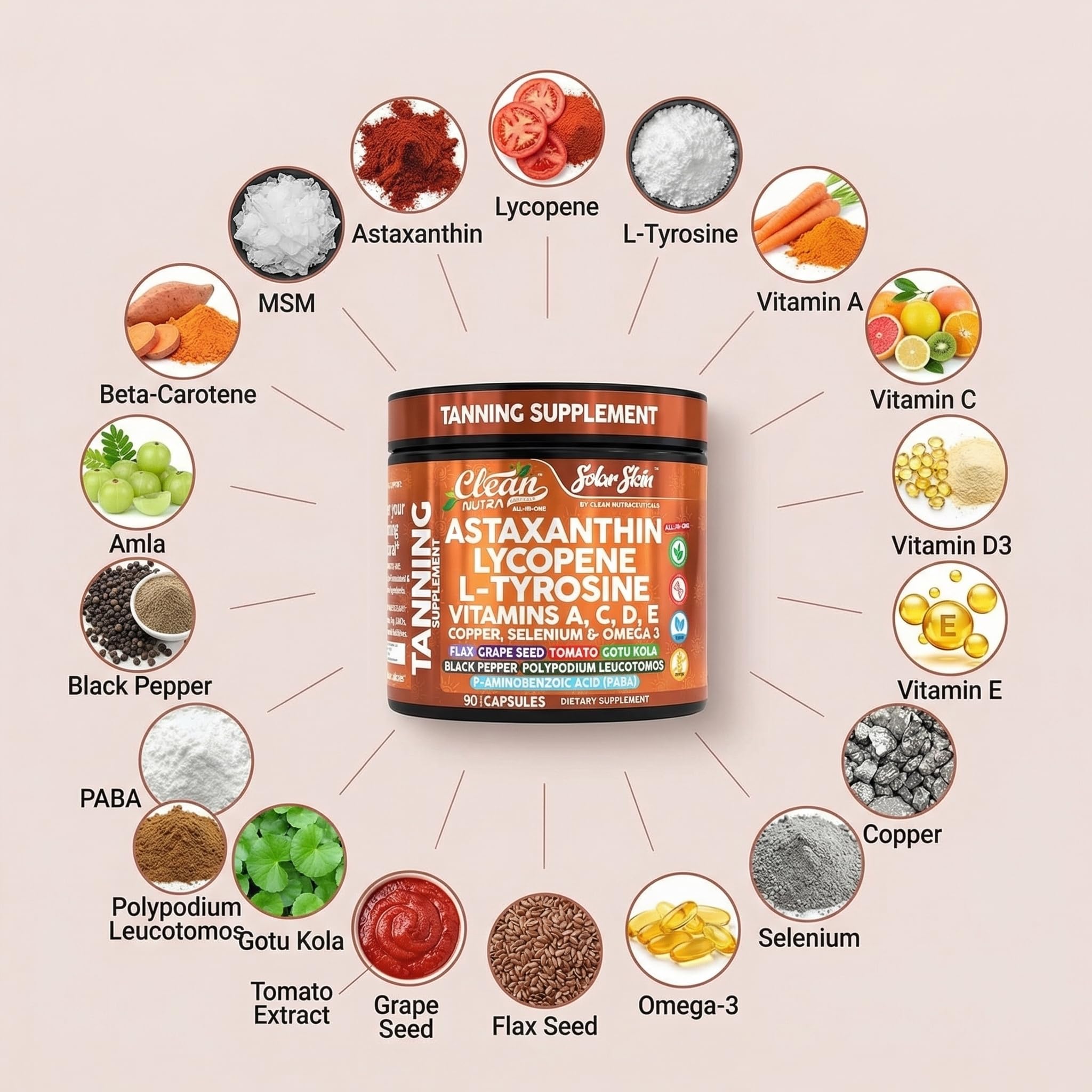 Clean Nutraceuticals mezcla de astaxantina y licopeno en polvo