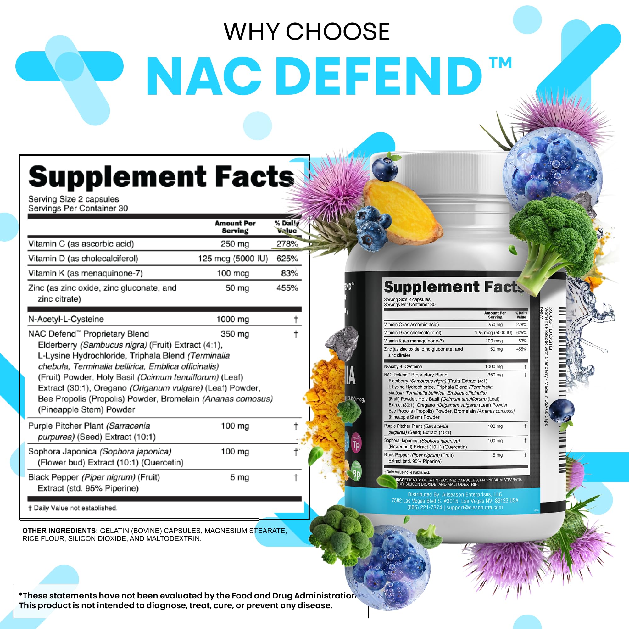 Clean Nutraceuticals cápsulas junto a regla para comparar tamaño