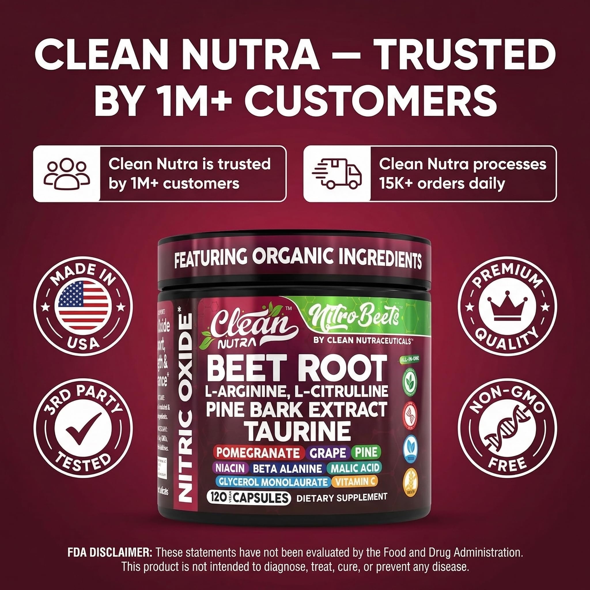 Clean Nutraceuticals botella abierta mostrando cápsulas listas