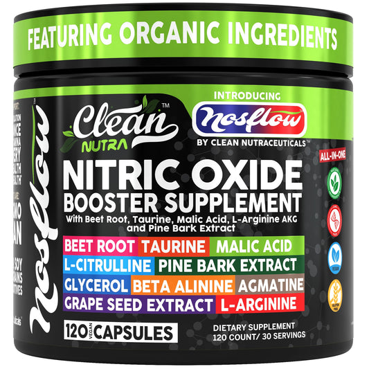 Clean Nutraceuticals NosFlow frente del frasco mostrando diseño y uso