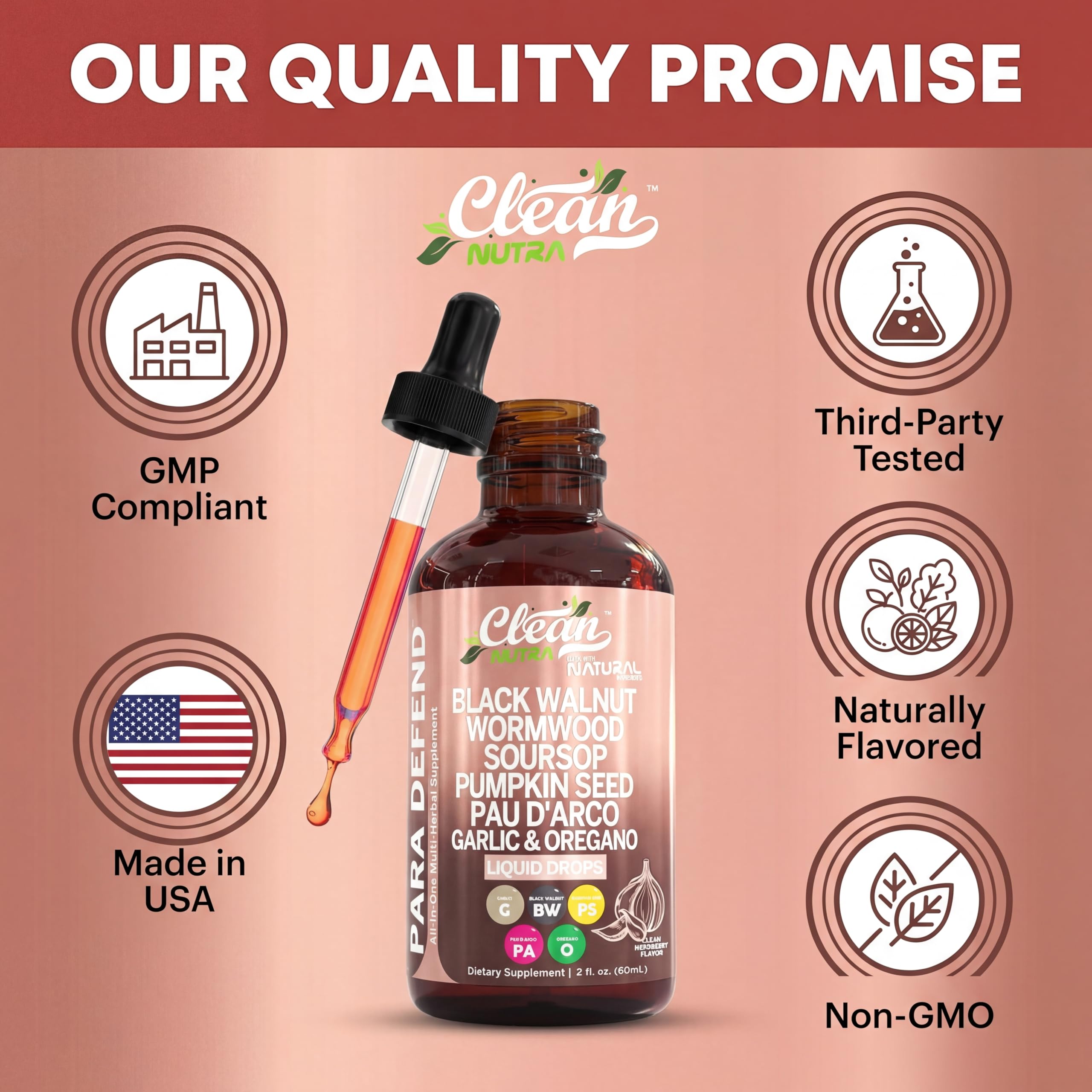 Clean Nutraceuticals tapa y envase destacando cierre seguro y conservación correcta