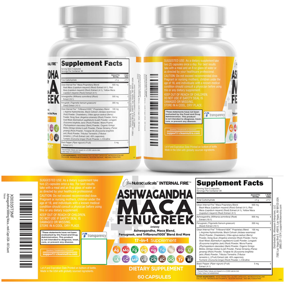 Clean Nutraceuticals frasco rodeado de raíces y hojas que evoca origen natural