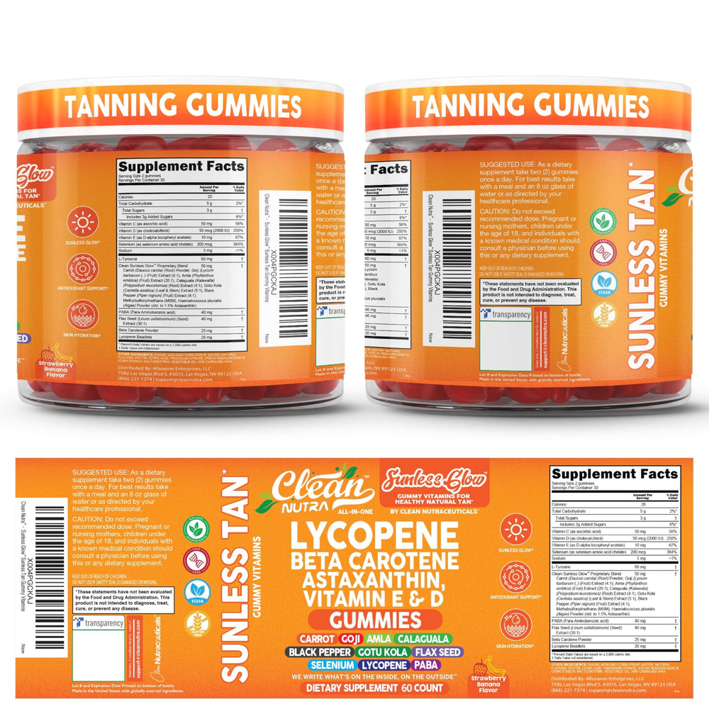 Clean Nutraceuticals empaque lateral mostrando información nutricional clara