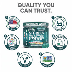 Frasco de Clean Nutraceuticals sobre mesa junto a frutas verdes mostrando producto listo