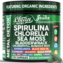 Clean Nutraceuticals frasco Sea Tox mostrando etiqueta y beneficio nutricional