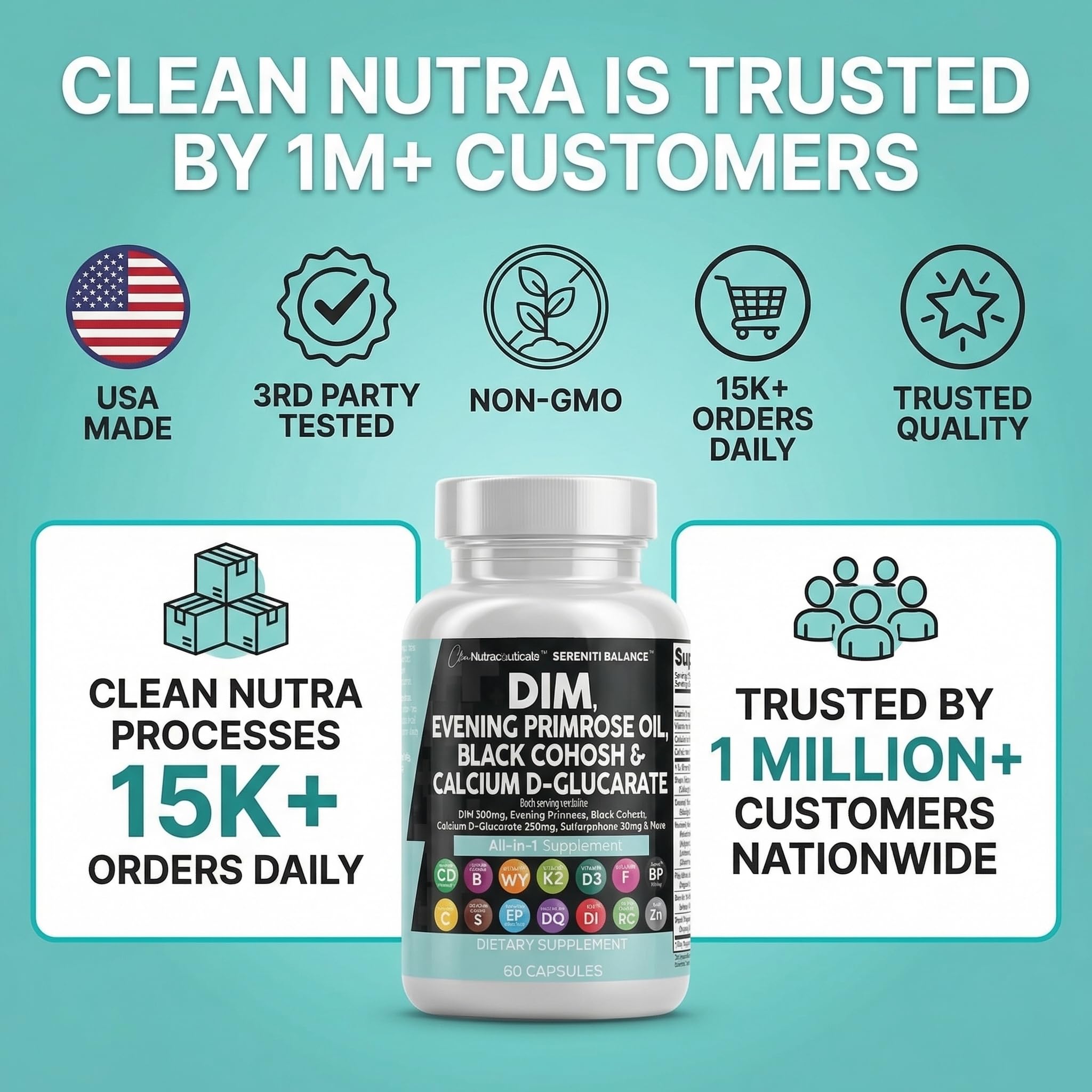Clean Nutraceuticals frasco abierto con cápsulas listas para tomar