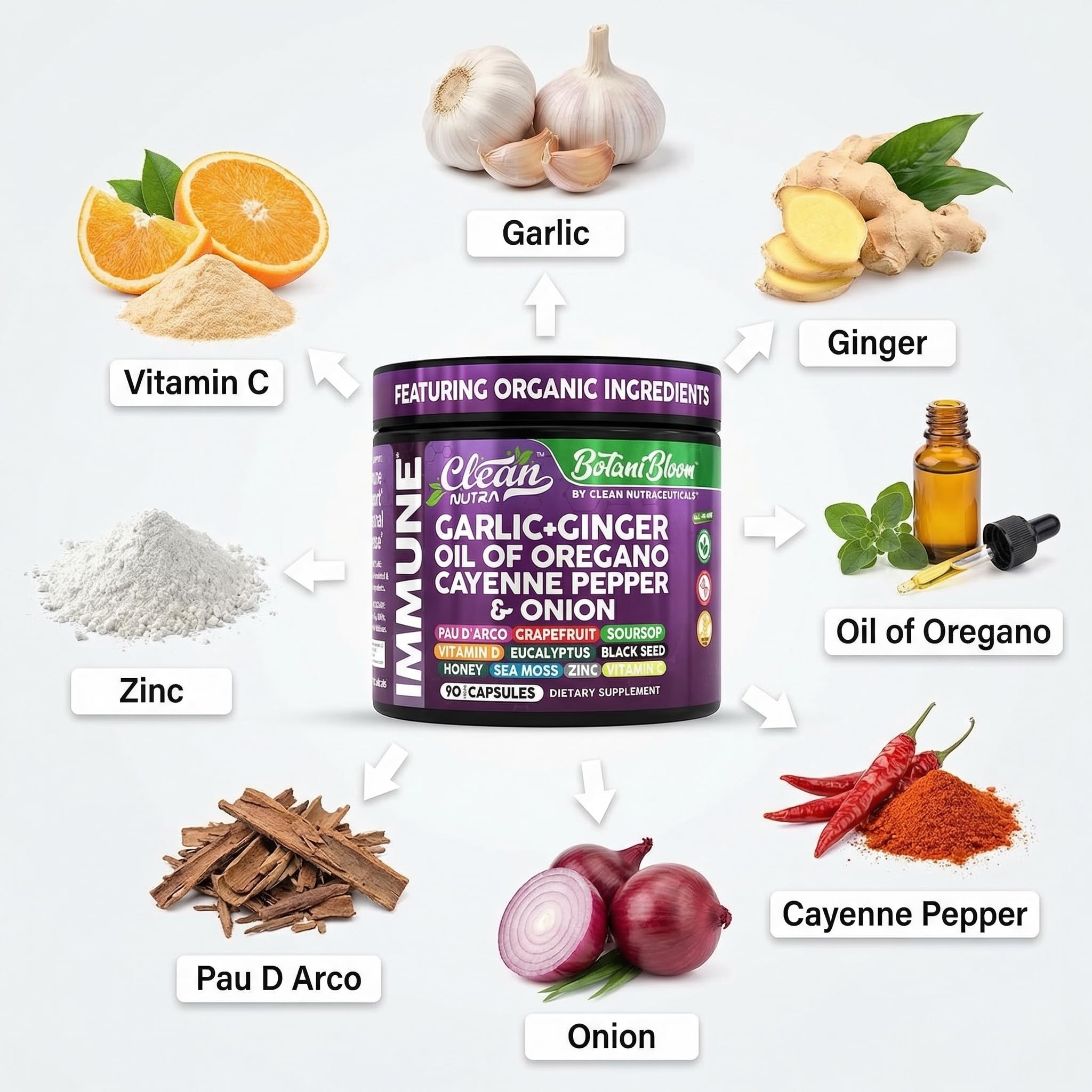 Clean Nutraceuticals polvo de sea moss en cuchara mostrando minerales marinos naturales
