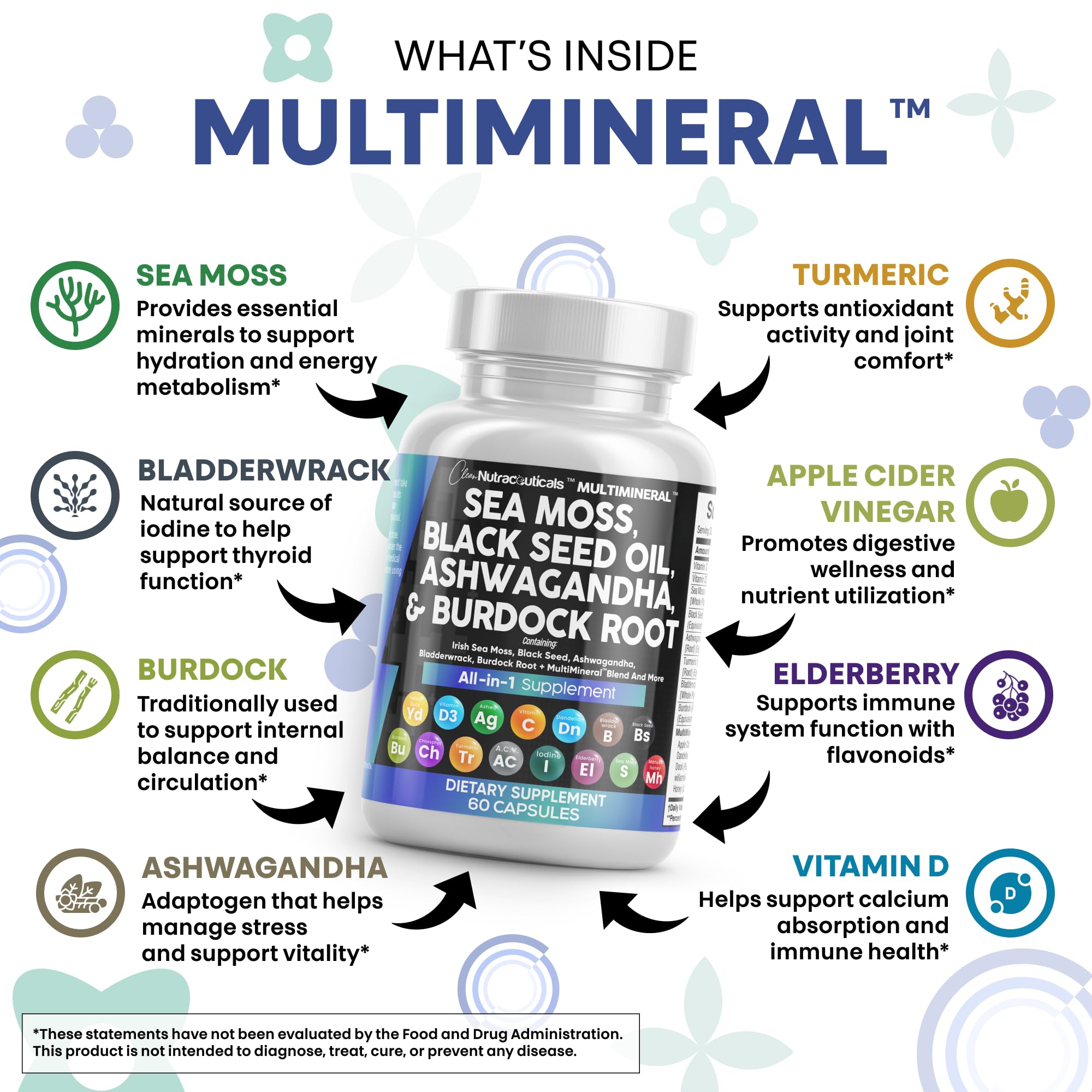 Clean Nutraceuticals primer plano del polvo de sea moss para textura natural
