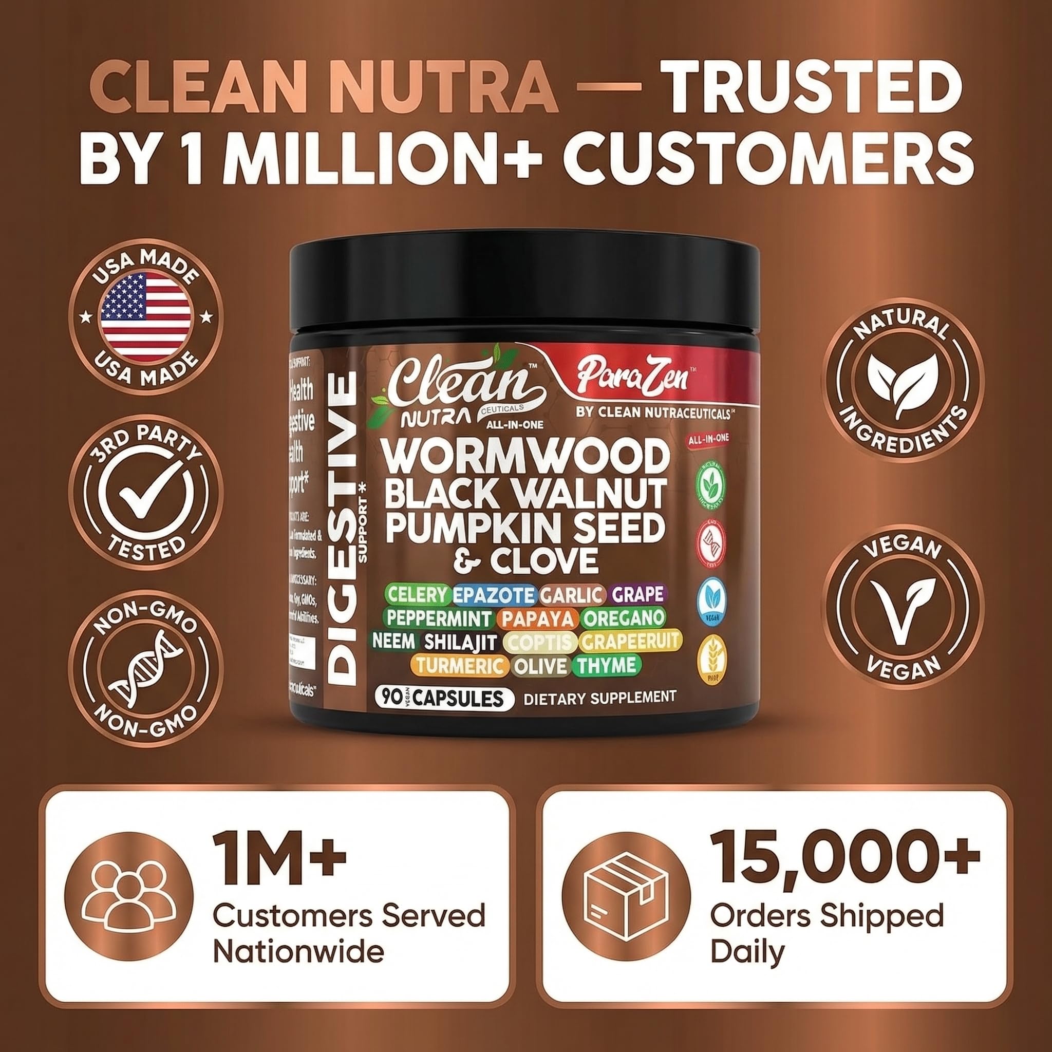 Clean Nutraceuticals cápsulas junto a una taza matutina para mostrar uso en rutina