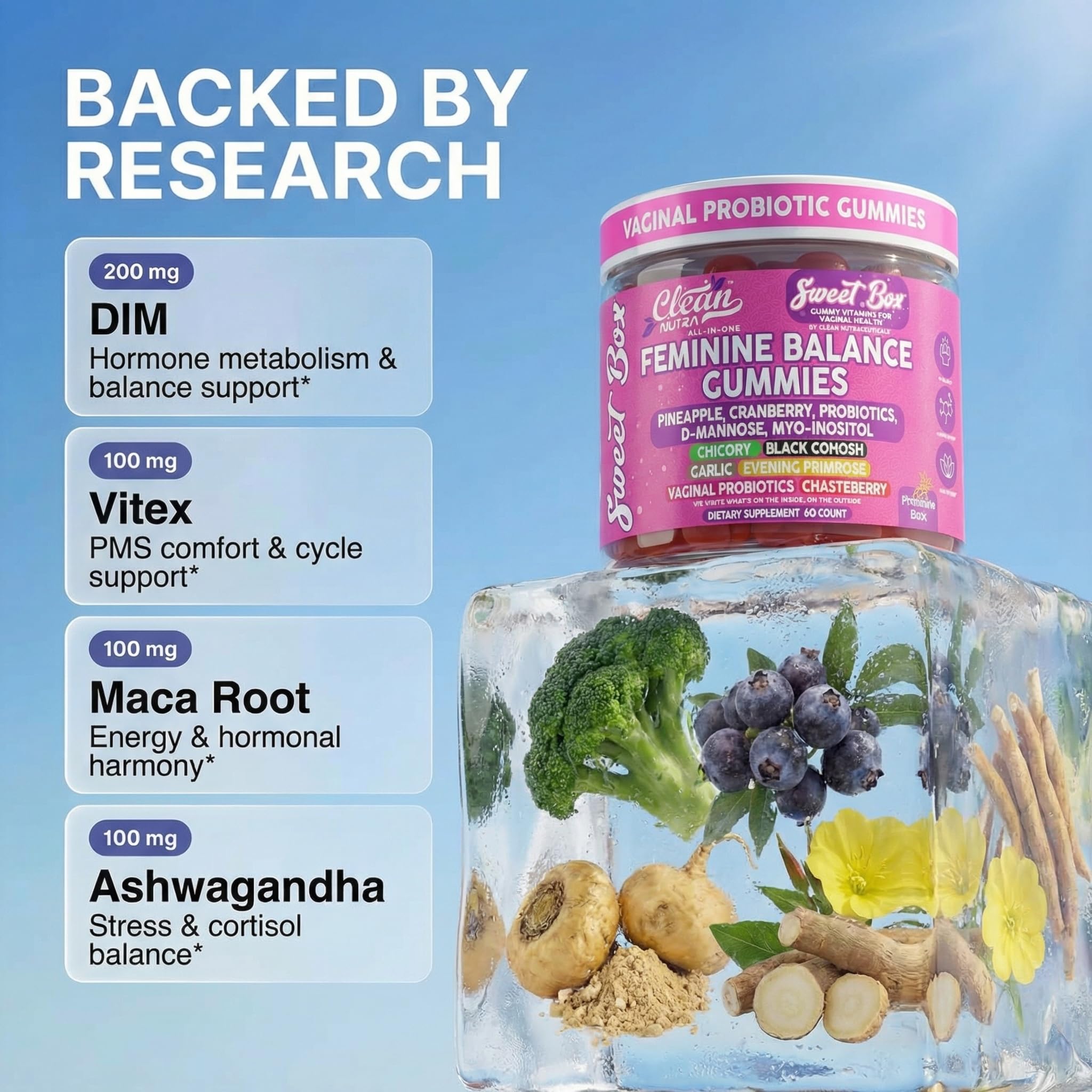 Gomita Clean Nutraceuticals en mano para mostrar tamaño y facilidad de uso