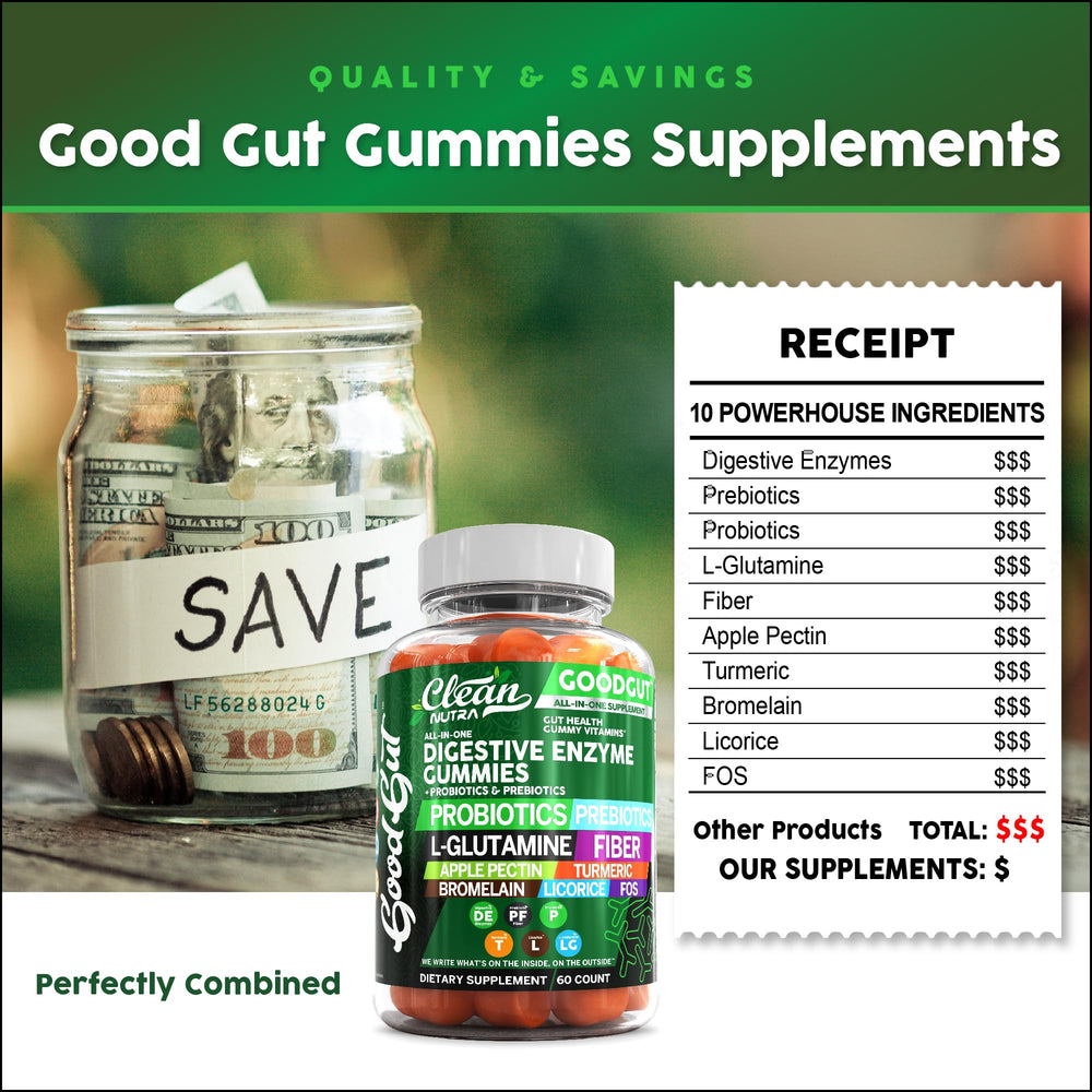 Clean Nutraceuticals mano tomando gomita junto a vaso para uso práctico