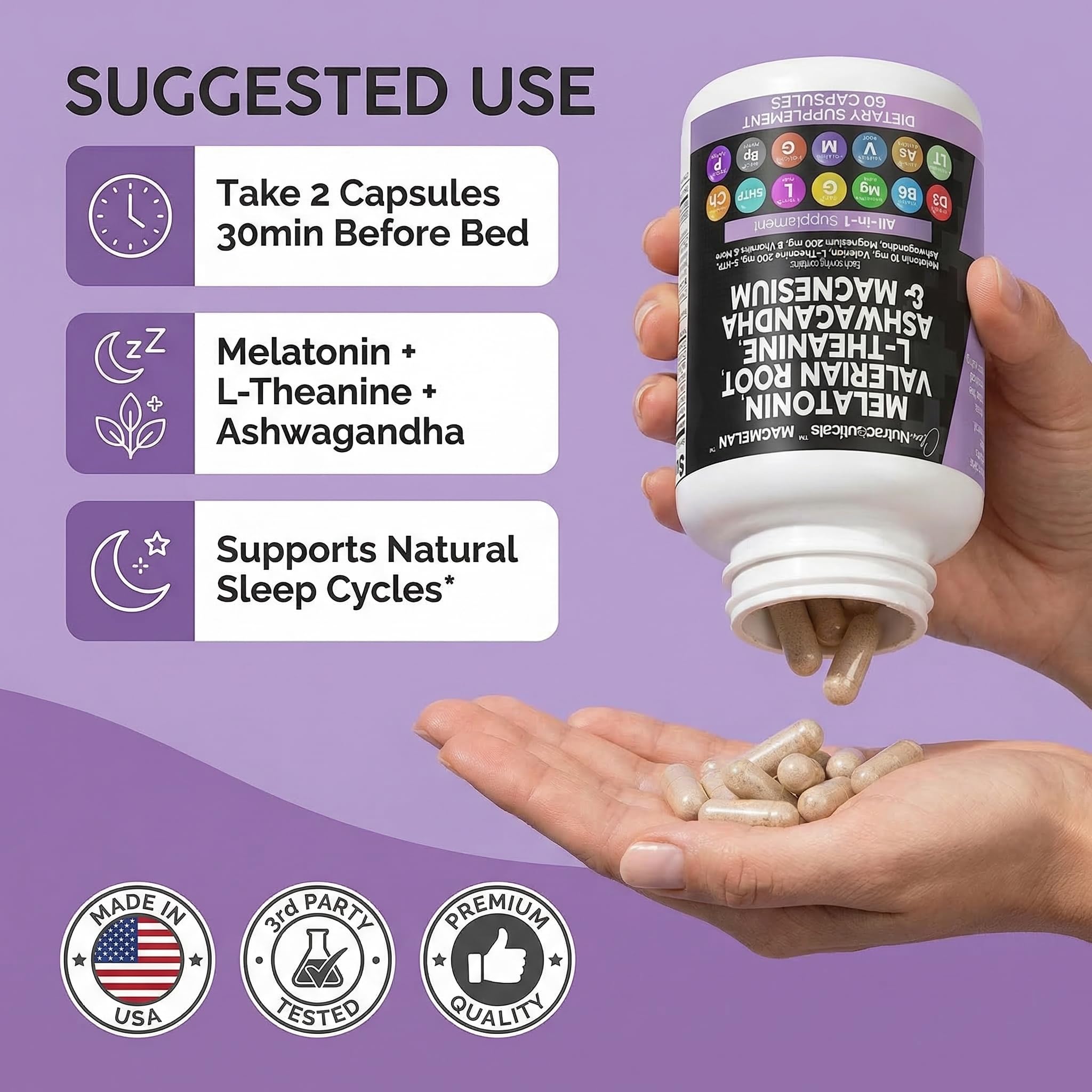 Clean Nutraceuticals producto junto a lámpara nocturna indicando uso