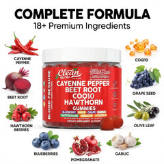 Ingredientes naturales remolacha y cayena frente a gomitas VasoEase por Clean Nutraceuticals