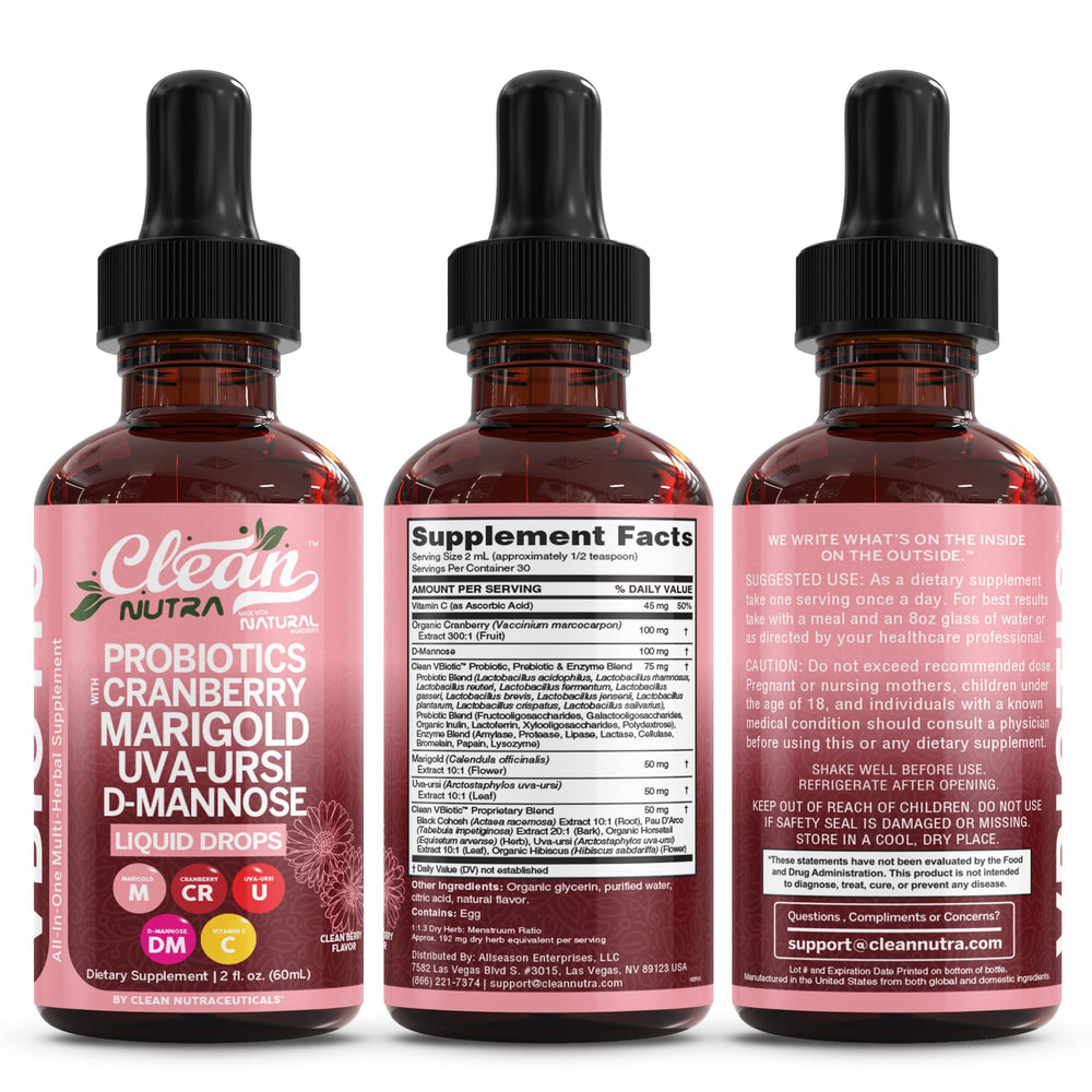 Clean Nutraceuticals caja abierta con botella mostrando presentación completa