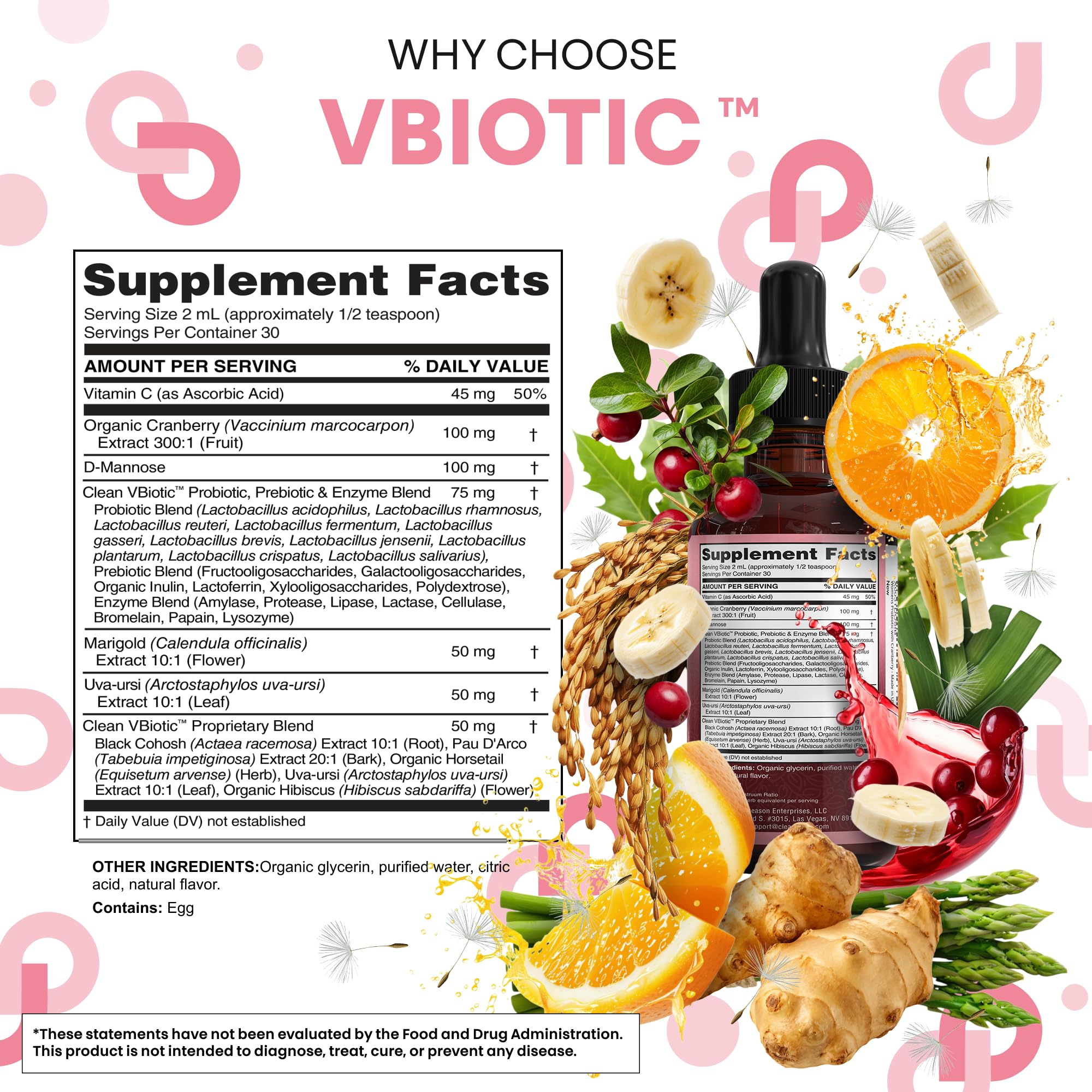 Clean Nutraceuticals etiqueta con información clara y beneficios para la flora