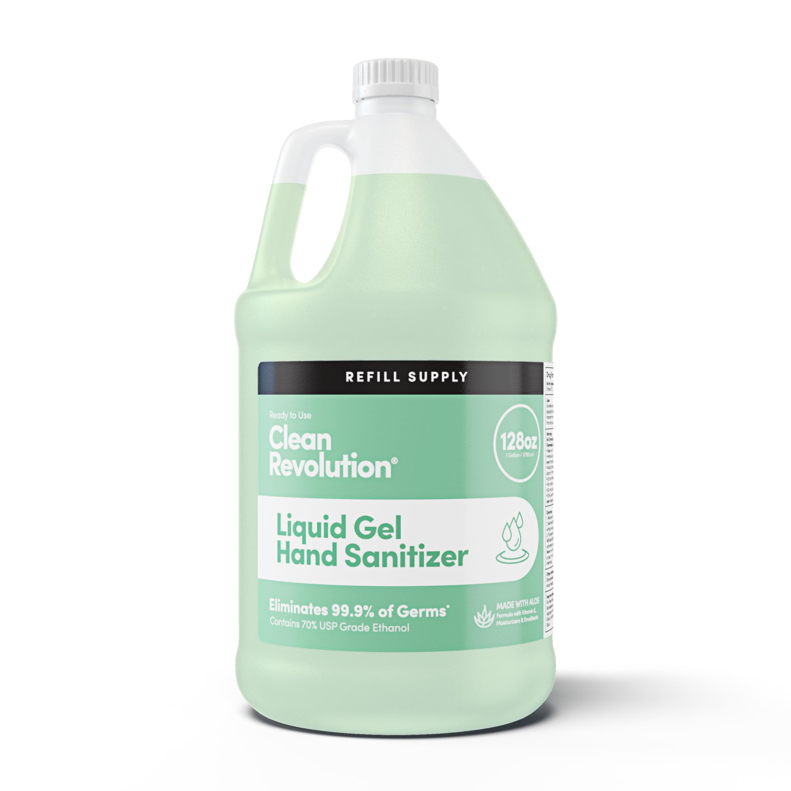 Clean Revolution envase frontal 128 oz mostrando tamaño y etiqueta clara