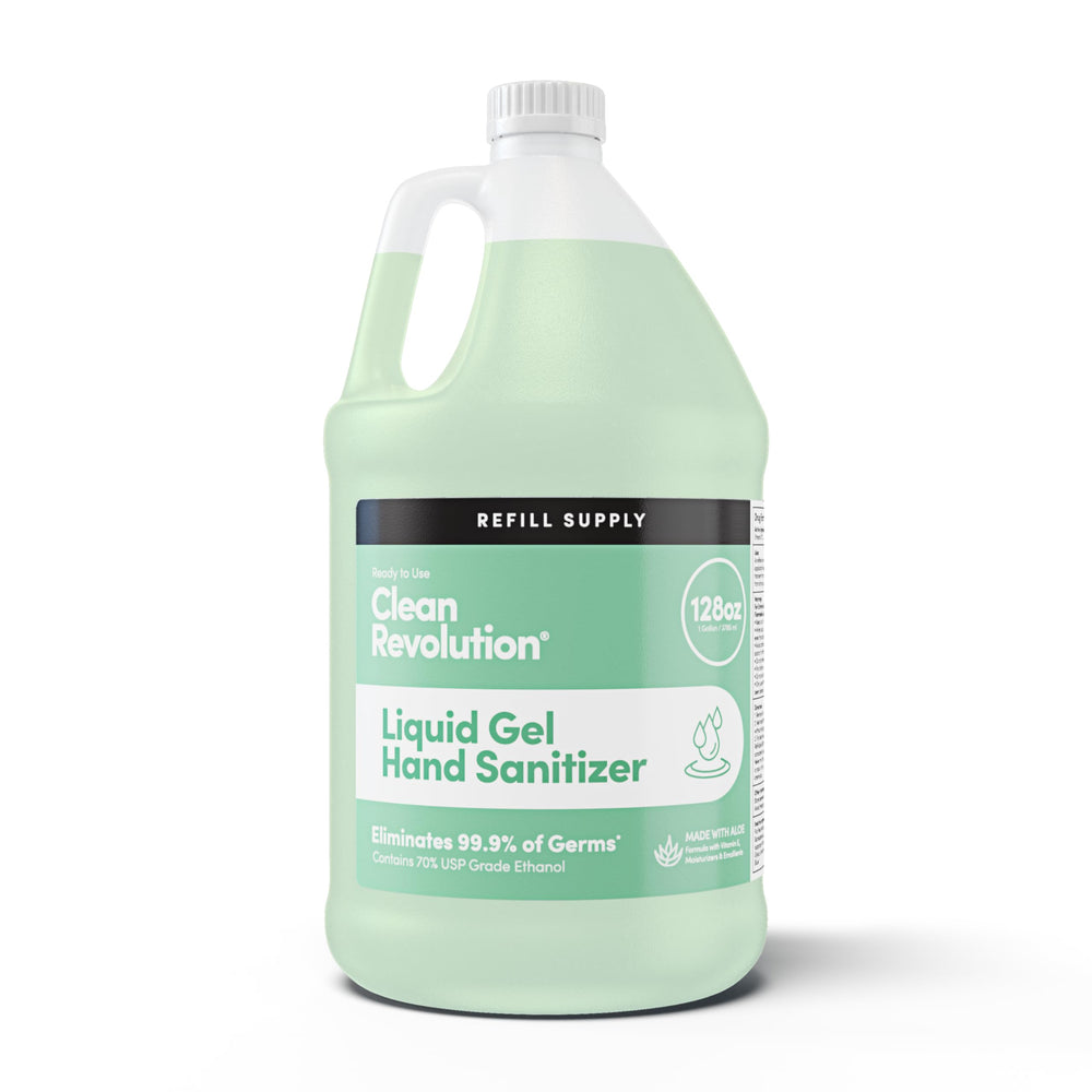 Clean Revolution envase frontal 128 oz mostrando tamaño y etiqueta clara