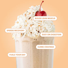 Clean Simple Eats batido cremoso servido, sabor coco inmediato