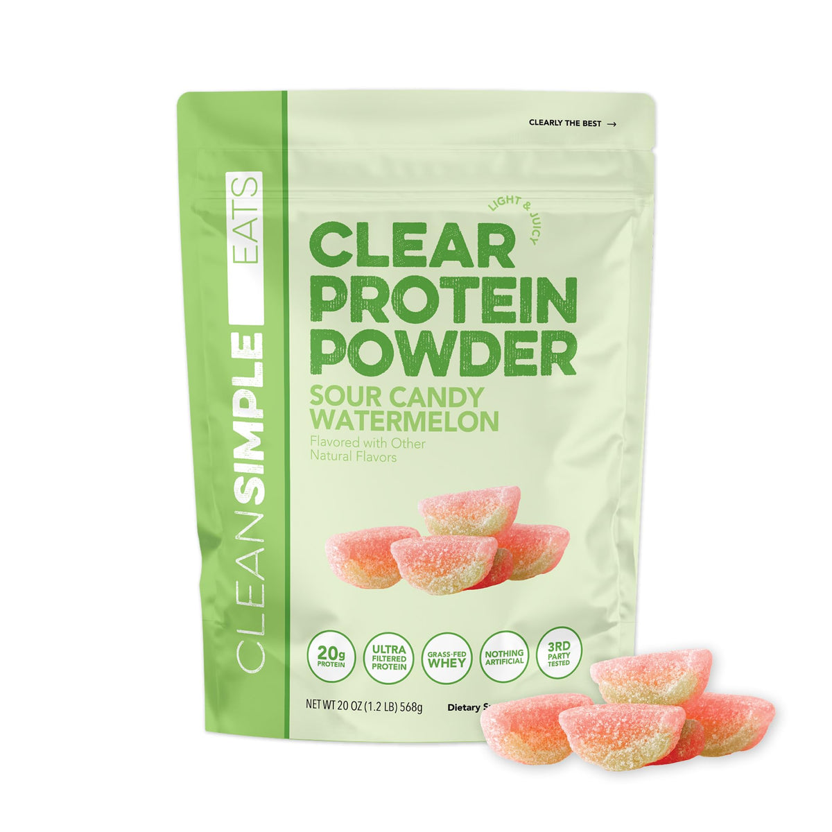 Clean Simple Eats vista frontal del envase mostrando diseño y marca, transmite frescura