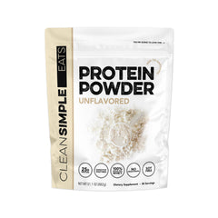 Clean Simple Eats envase frontal neutro, aporta proteína limpia y versátil