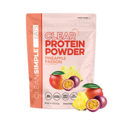 Clean Simple Eats bote frontal con sabor Pineapple Passion mostrando presentación y marca