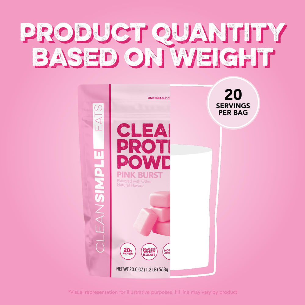 Línea de sabores Clean Simple Eats con Pink Burst destacando variedad