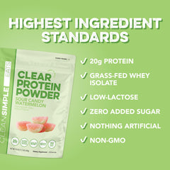 Clean Simple Eats porción servida en cuchara para medir 20 g de proteína por servicio