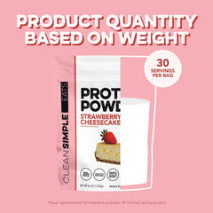 Pancakes proteicos preparados con Clean Simple Eats Strawberry Cheesecake, desayuno nutritivo