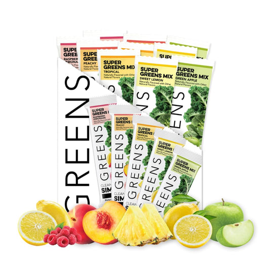 Clean Simple Eats frente del empaque mostrando variedad de sabores y beneficios