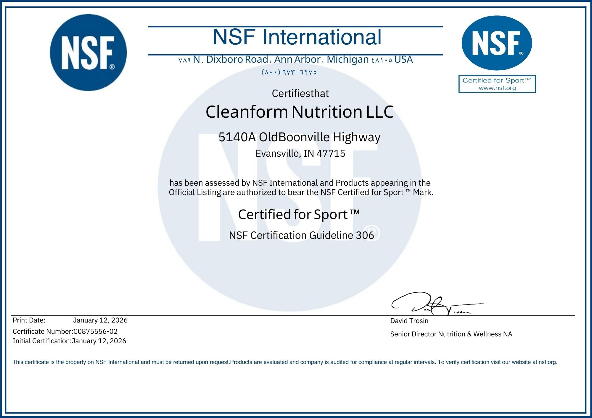 CleanForm Nutrition polvo disolviéndose en agua para hidratación y energía sostenida