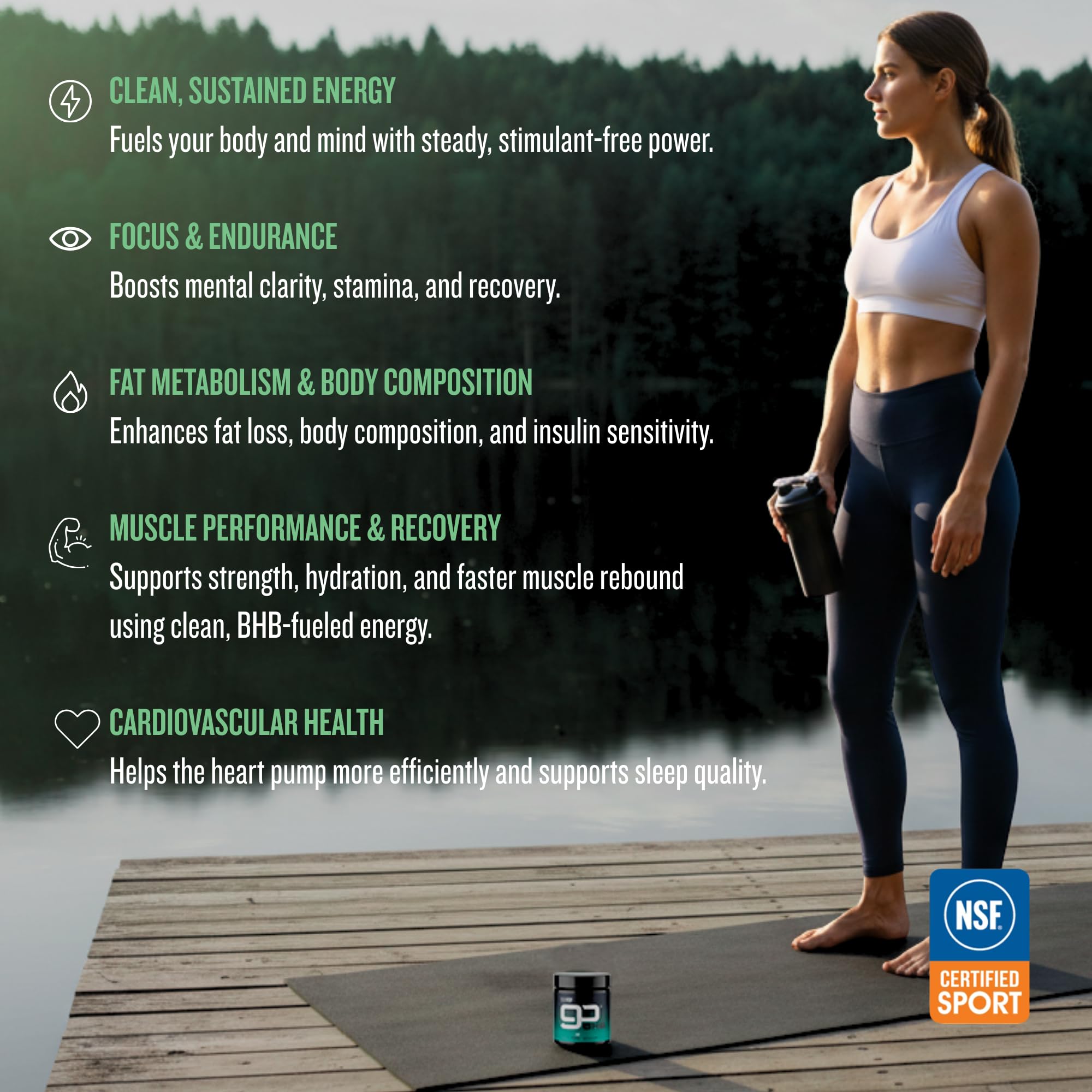 CleanForm Nutrition persona usando el producto en gimnasio para resistencia mejorada