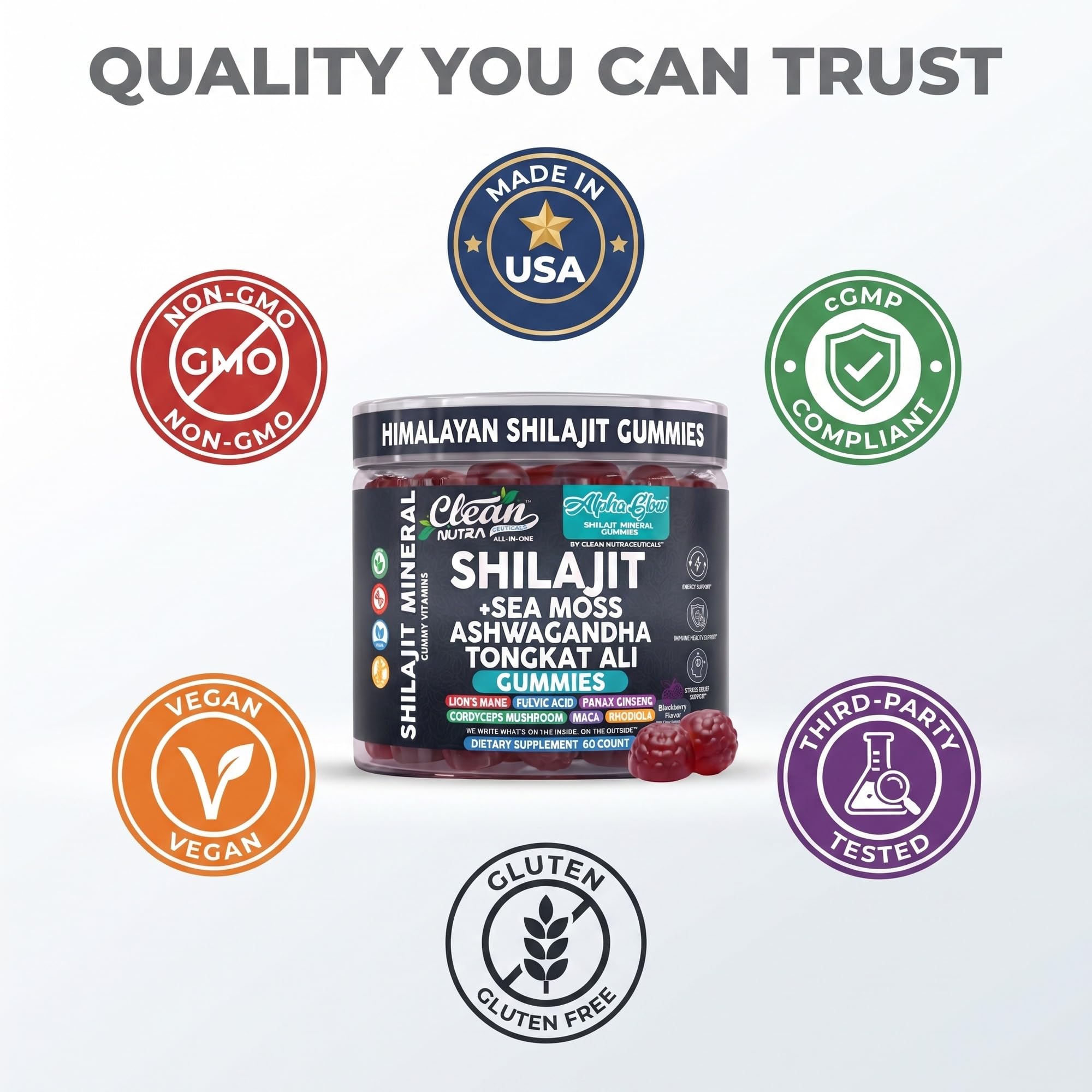 Clean Nutraceuticals interior de gomita cortada mostrando textura y mezcla