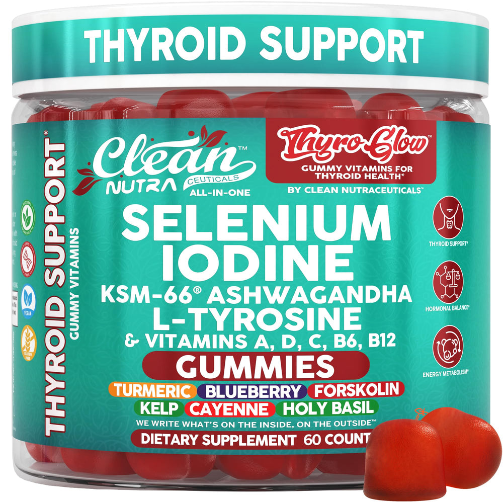 Clean Nutraceuticals ThyroGlow envase frontal mostrando marca y count