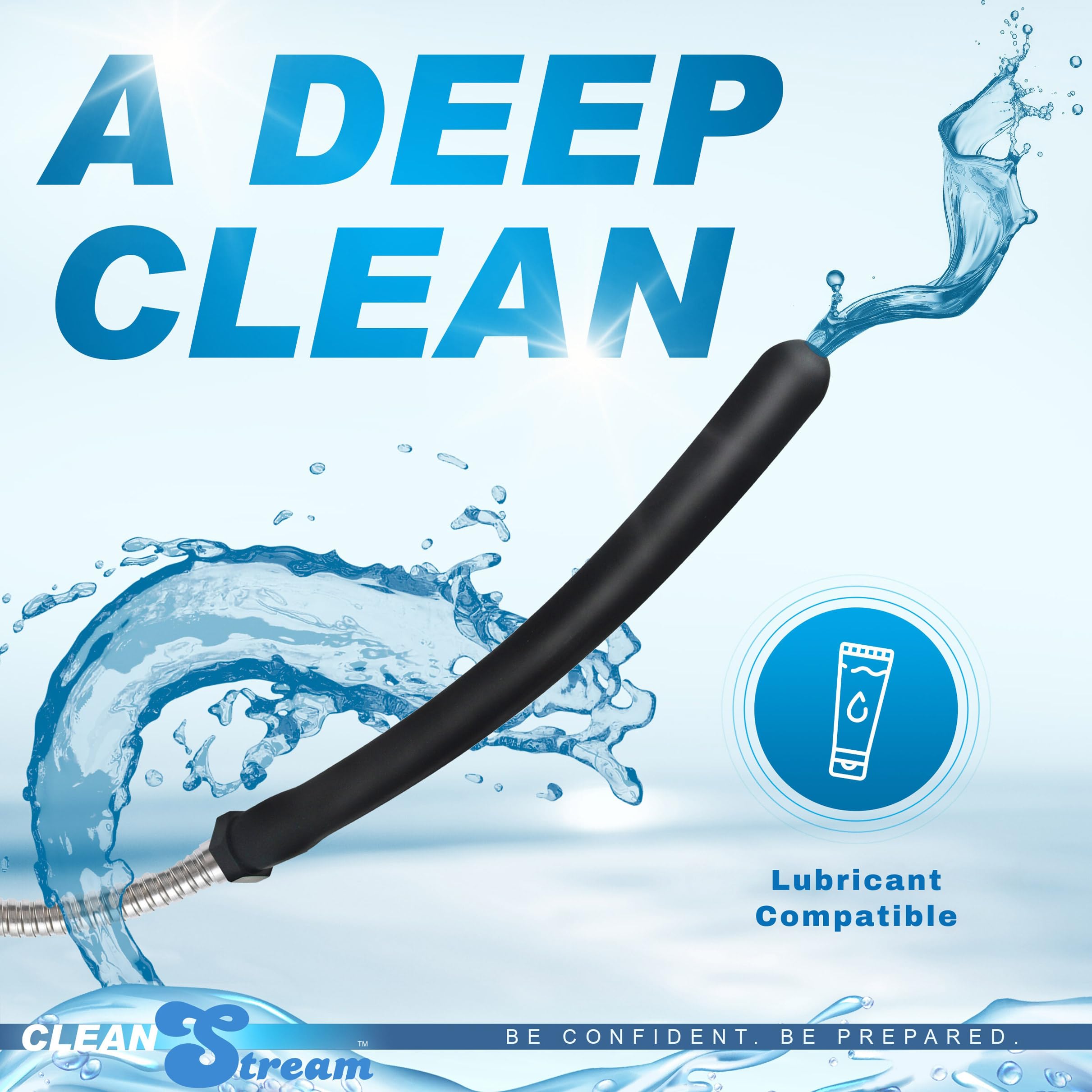 Close-up textura de silicona CleanStream que facilita limpieza y confort