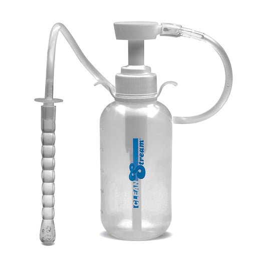 Cleanstream vista frontal del kit mostrando botella y boquilla, portátil útil