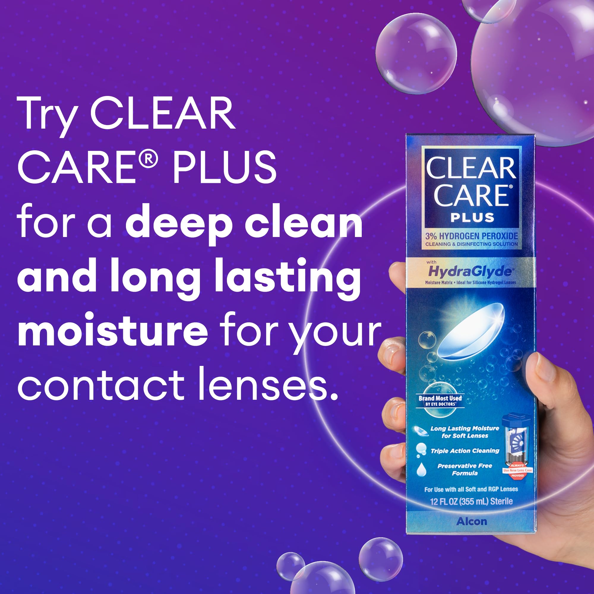 Clear Care comparación de tamaño del frasco para llevar de viaje