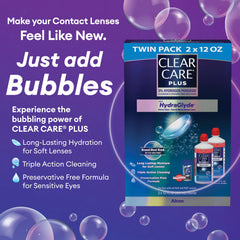Lentes dentro del estuche Clear Care tras neutralización, listas para ponerse cómodamente